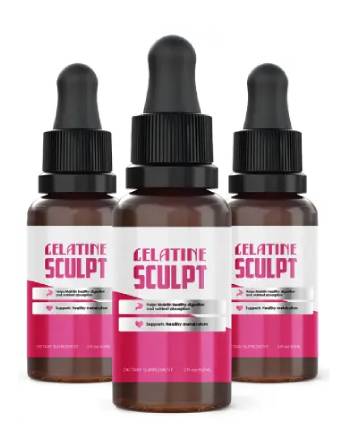 Three bottles of Gelatine Sculpt natural weight loss drops